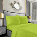 Mocassi Twin XL Sheet Set - Luxury Hotel 1800 Premier Bedding Sheets & Pillowcases - Ultra Soft Breathable & Cooling Bed Sheets - Deep Pocket - Wrinkle Resistant - 4 Piece Set - Twin XL, Lime by MocassiLuxuryBedding