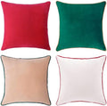 MONDAY MOOSE Christmas Decorative Throw Pillow Covers Cushion Cases, Set of 4 Soft Velvet Double-Sided Designs, Mix and Match for Home Decor, Pillow Inserts Not Included (20x20 inch, Red/Green) by MondayMoose
