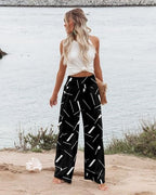 Angerella Womens Elastic High Waisted Palazzo Pants Casual Wide Leg Long Lounge Pant Trousers with Pocket - Image 2