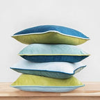 MONDAY MOOSE Decorative Throw Pillow Covers Cushion Cases, Set of 4 Soft Velvet Modern Double-Sided Designs, Mix and Match for Home Decor, Pillow Inserts Not Included (20x20 inch, Green/Blue) - Image 3