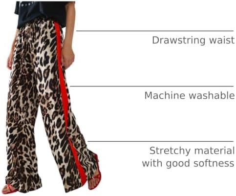 SHENHE Women's Cheetah Print Wide Leg Baggy Y2k Loose Streetwear Trousers - Image 4