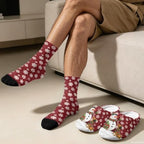 Christmas Fuzzy Slipper with Socks for Women Men Warm House Slipper and Socks Cozy Fuzzy Slippers for Indoor - Image 4