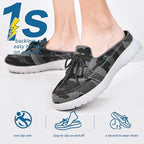 Buyrew Mules for Women with Arch Support - Lightweight Washed Cotton Sneaker Mules - Breathable Walking Flats, Comfortable Slip On Shoes for Business Casual, Office, Travel - Image 3