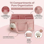 PeraBella Baby Diaper Caddy Organizer, Baby Basket Shower Gift, Portable Changing Table Basket, Postpartum Caddy & Tote Bag Pouch, Newborn Boy & Girl Nursery Essentials Registry, Car Diaper Organizer - Image 2