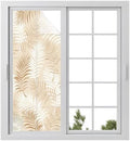 Window Privacy Film Frosted, Brown Botanical Static Cling Door Window Covering, Summer Palm Leaves Foliage Tropical UV Blocking Windows Film for Office, Hotel, Bedroom, 29.5 x 78.7 Inches by Unknown