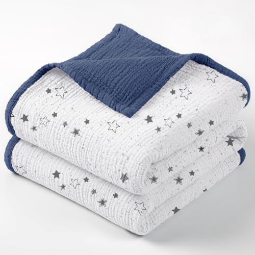 lulumoon Muslin Baby Blanket for Boys: Cotton Toddler Blanket for Daycare by Lulumoon