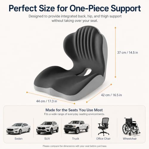 Ergonomic Seat Cushion for Office Chair with Lumbar Support - Image 2