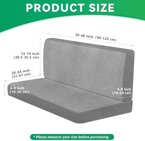 molasofa Leather Like RV Dinette Cushion Covers, RV Booth Seat Cover Stretchable Camper Cushion Couch Covers Washable Slipcovers for Camper Car Bench (2 Bench Cover & 2 Backrest Cover, Lightgray-256) - Image 4