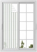Window Privacy Film Frosted, Green Lines Reusable Static Cling Window Tints, Modern Vertical Striped Vintage Minimalist Heat Control Windows Films for Offices, Balcony, 29.5 x 118 Inches by Unknown