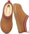 Litfun Women's Genuine Suede Fur Lined Slippers Fuzzy Winter House Shoes by Enjoyacomfortablelife
