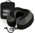 Neck Pillow for Travel | Memory Foam Neck Pillow with Chin Support | Travel Pillow | Adjustable Rope Lock | Removable & Washable Cover with Travel Bag | Travel Essentials | Green & Black by Samadhaan