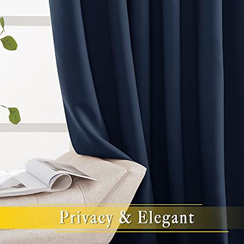 NICETOWN Bedroom Window Blackout Curtain Panel - Thermal Insulated Blackout Drape/Drapery for Loft, Guestroom (Navy, 1 Panel, 80 x 84 inch) - Image 4