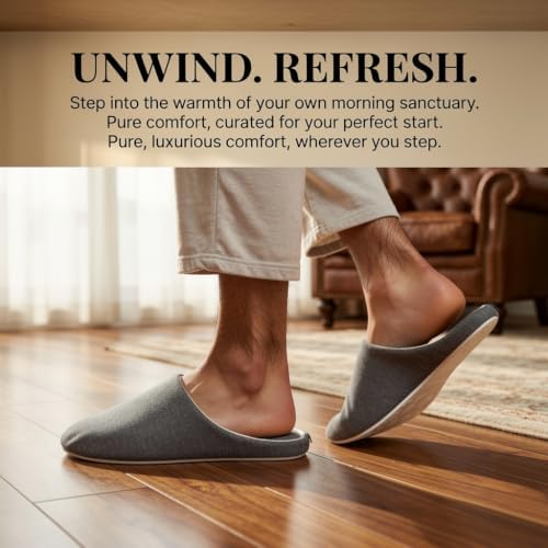 Men Japanese Style Cotton Slippers Anti-Slip TPR Foldable Quiet House Shoes - Image 2