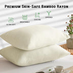 Gogreen Bamboo Rayon Waterproof Pillow Protector, Breathable Pillow Cover, Cooling Pillow Case Protector with Zipper, Super Soft Pillow Case Cover with Zipper (2 Packs, Standard 20"x26", Beige) - Image 2