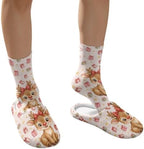 Jeiento Winter Fuzzy Slipper and Crew Socks Warm Winter Shoes Lightweight Soft Cushion House Slipper Bedroom Shoes - Image 4