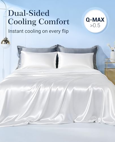 Elegear Cooling Satin Comforter Twin Size, Cooling Blanket for Hot Sleeper - Image 2