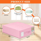 WOWBOX Sheet Organizers and Storage,Closet Bed Sheet Organizer Under Bed Storage and Organization with Label Cards & Clear Window for Bedding Sheets,Duvet Covers,Blankets (6 Pack，Pink) - Image 5