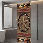 Window Privacy Film Frosted, Texas Star Rustic Static Cling Door Window Covering, Farmhouse Western Horse Wood Grain UV Blocking Windows Film for Office, Hotel, Bedroom, 29.5 x 78.7 Inches - Image 5