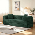 3-in-1 Queen Convertible Sofa Bed Boneless Sleeper Couch Dark Green by Outdoorchairs