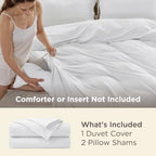 Bedsure Duvet Cover Super King Size - Soft Double Brushed Bedding Set for Kids & Adults, Zipper Closure, 3 Pieces, Includes 1 Duvet Cover (108"x98") & 2 Pillow Shams, NO Comforter, White - Image 3