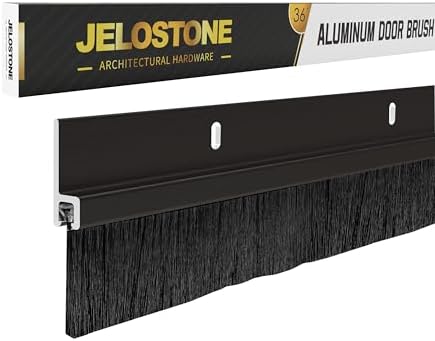 2 Pack – 36'' Premium Aluminum Door Sweep with Nylon Brush, Seals Gaps Up to 5/8", Dark Bronze Anodized Aluminum Door Sweep, UL Fire-Certified, and Built for Long-Term Performance, JS-NB161 by JELOSTONE