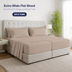 Kickoff Viscose Bamboo Sheets Split King Size 5-pc 100% Organic Bamboo Viscose Bed Cooling Sheets Split King Size Set Cool Bedding for hot Sleepers Sheet Set - Gift Ready Packaging (Taupe Latte, SK) - Image 3