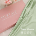 100% Mulberry Silk Toddler/Travel Pillowcase, Mint Green, 13"x18" - Image 3