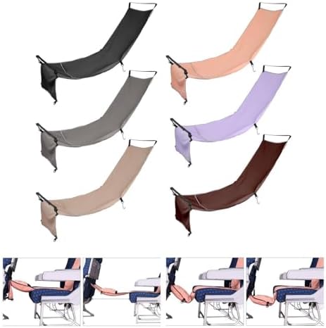 Plane Footrest Hammock Seat Cover Travel Bed Heavy Duty Foot Rest for Flying Trains Bus Flights for Airplane, Office, Under Desk, Car(Khaki) - Image 2