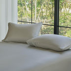 DOZ by SIJO Pillowcase Set, 100% Viscose derived from Organically Grown Bamboo, Buttery Soft, Silky, Breathable, Cooling, Oeko-TEX, High GSM, 2-Pack, Envelope Closure (King, Dove) by DOZ