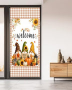 Window Privacy Film Frosted, Thanksgiving Non-Adhesive Static Cling Window Tint, Fall Gnomes Pumpkin Maple Flowers Plaid Insulated Windows Frosted Films for Living Room, 35.4 x 78.7 Inches - Image 5