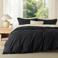Bedsure Duvet Cover King Size, Soft Double Brushed Bedding Set, 3Pcs, Black by BEDSURE