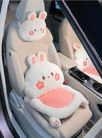Cartoon Car Seat Cushion Lumbar Support Pillow&Neck Pillow Office Chair SUV (Rabbit Sets) - Image 2