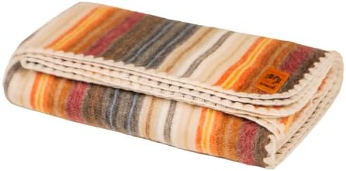 ALPAKITAS Alpaca Wool Blanket - Twin Size Bed Blanket - Alpaca Throw Blanket - Warm Blanket, Lightweight, Couch Blanket or Camp - Outdoor Blanket - 75 x 38 Inches (White & Brown) by Alpakitas