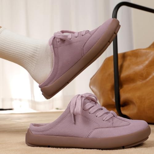 UBFEN Womens 100% Genuine Suede Mules Arch Support Indoor Outdoor Slippers - Image 6
