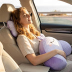 Car Neck Pillow and Lumbar Support Set, Cute Animal Soft Plush Ergonomic Back Cushion for Driving, Travel Seat Headrest Pillow(Set of 2) (Rabbit) - Image 6