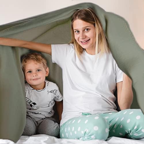 Fleece Throw Blanket Set Bulk for Travel Kids Outdoor Wedding Pet (Olive Green, Pack of 6 50x60 Inches) - Image 4