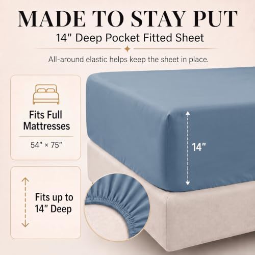 CozyLux Full Size Comforter Set Grayish Blue, 7 Pieces Bed in a Bag - Image 5
