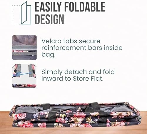 Extra Large Utility Tote Bag - Oversized Collapsible Beach Bag - Rose - Image 5