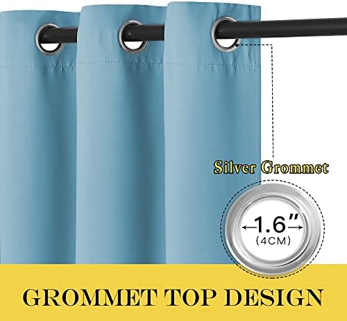 NICETOWN Sliding Glass Door Curtains - Patio Door Blinds, Luxury Home Blackout Curtains for Villa/Hall, Blinds for Bedroom (Teal Blue, 100 inches x 84 inches) - Image 3