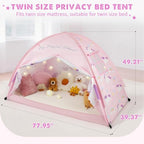 Twin Bed Tent for Kids, Twin Size Bed Canopy with Star Lights, Privacy Space Blackout Sleeping Tents, Indoor Breathable Portable Floor Bed Tent for Boys and Girls, Unicorn - Image 4