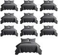 IR Imperial Rooms Twin Quilt Charcoal Floral 10 Pack for Hotel Guest Room by IRImperialRooms