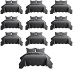 IR Imperial Rooms Twin Quilt Charcoal Floral 10 Pack for Hotel Guest Room by IRImperialRooms