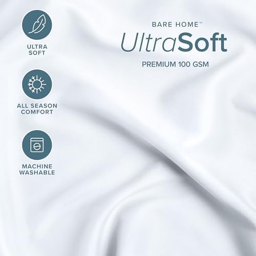 Bare Home Sheet Set Storage Pocket 1800 Ultra-Soft (Twin XL, White) - Image 3