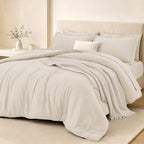 FUANNA King Comforter Set 7 Pieces, Luxury Bed in a Bag Soft Bedding Sets by FUANNA