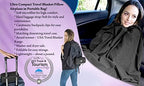 BlueHills Ultra Compact Travel Blankets Value Pack of 3 - Airplane Traveling Essentials Soft Flight Blanket Throw in a Bag Travel Gift – Peacock Teal, Black and Navy Blue - Image 3