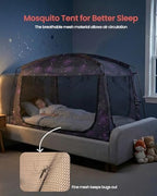Porayhut Bed Tent for Twin Bed, Mosquito Net Bed Canopy, Portable Mosquito Mesh Tent for Kids & Adults, Breathable Mesh Net for Better Sleep, Indoor & Outdoor Travel Use - Image 2