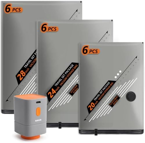 Rechargeable Wireless Pump Travel Vacuum Bags Set by Unknown