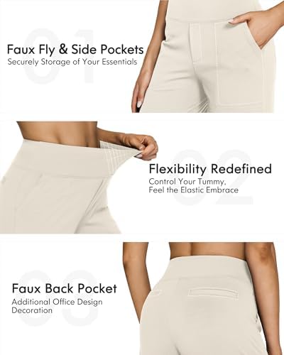 G4Free Yoga Pants for Women Wide Leg Pants with Pockets High Waisted - Image 4