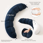 Peallow(Pat. Pend) – Long Round Body Pillow for Adults, Bolster Pillow for Sleeping, Soft and Supportive Pillow for Sleeping & Lumbar Support (Teal Blue,47") - Image 3