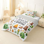 Erosebridal Forest Themed Camping Toddler Size Comforter Set, RV Bunk Camper Outdoor Kids Bedding Set for Girls Boys, Woodland Farmhouse Bear 2-Piece Bed Sets, Travel Trailers Room Decor - Image 4